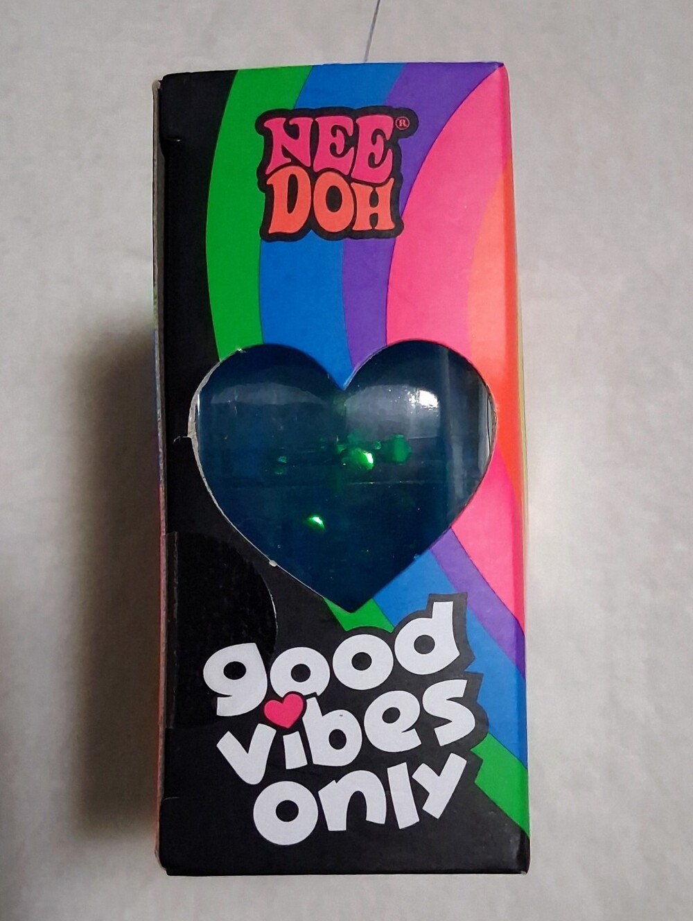 NeeDoh "Good Vibes Only" Groovy Squeeze Heart BLUE💙"You Are Enough" - Picture 3 of 6